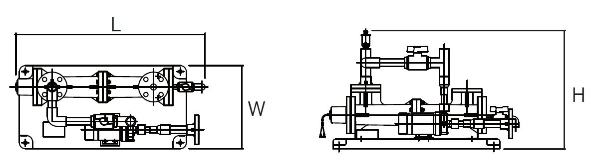 KOH　子熱　昇温ユニット床置き型　電気ヒーター仕様:仕様　寸法図
